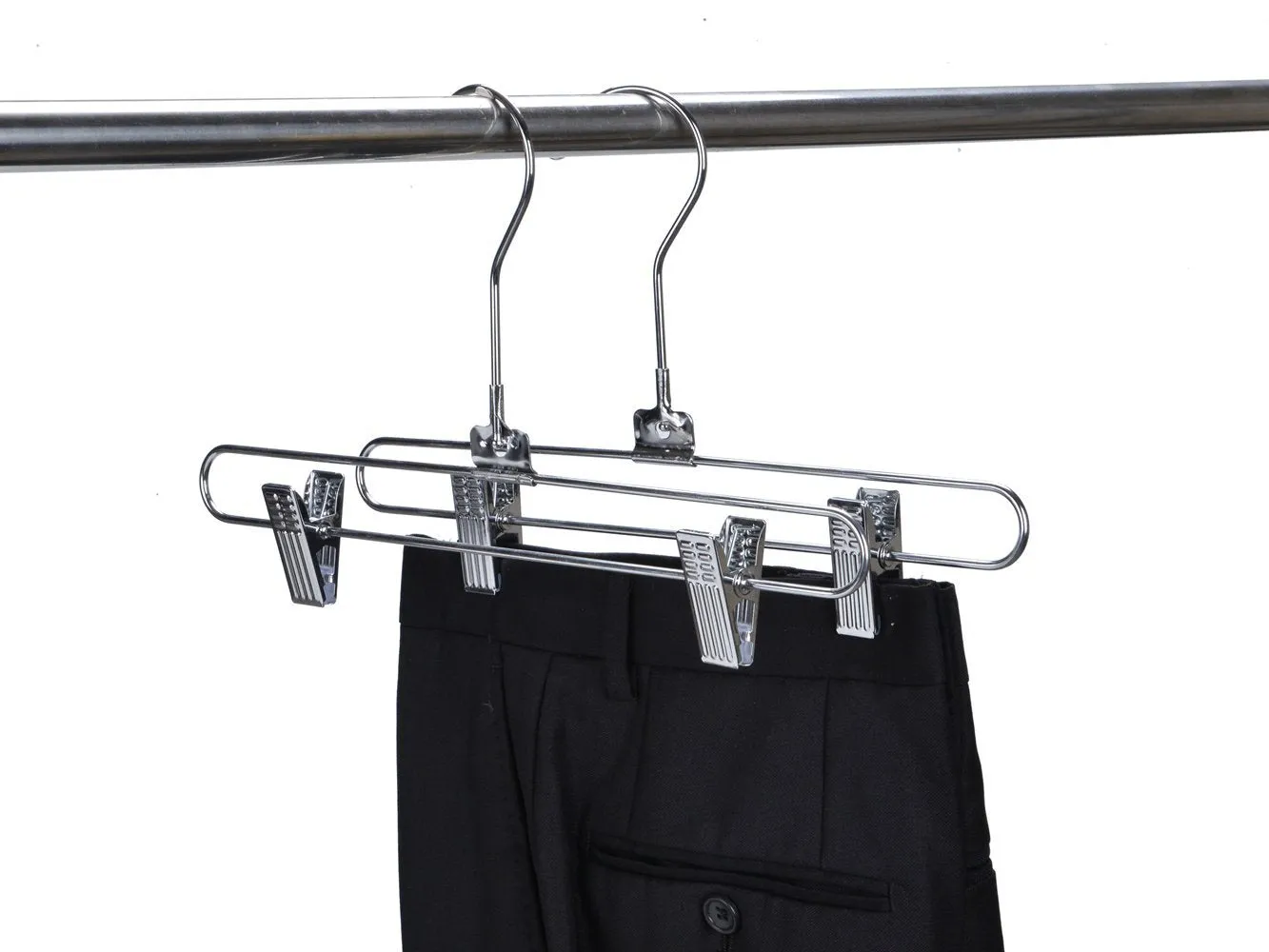 8 Quality Skirt Pants Trouser Hangers Heavy Duty Metal Swivel Hook - 8 Pack