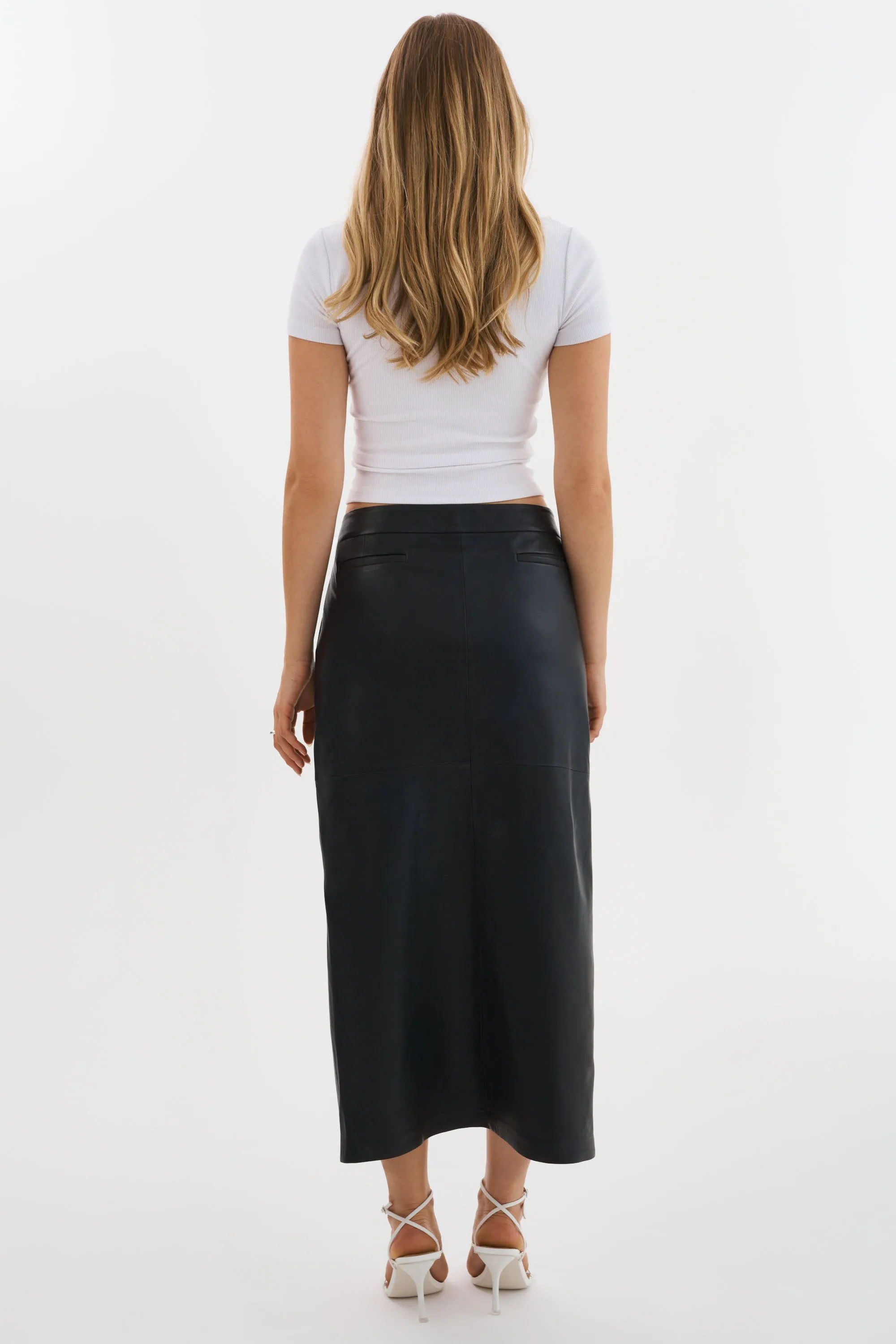 ABIA | Low Waist Leather Maxi Skirt