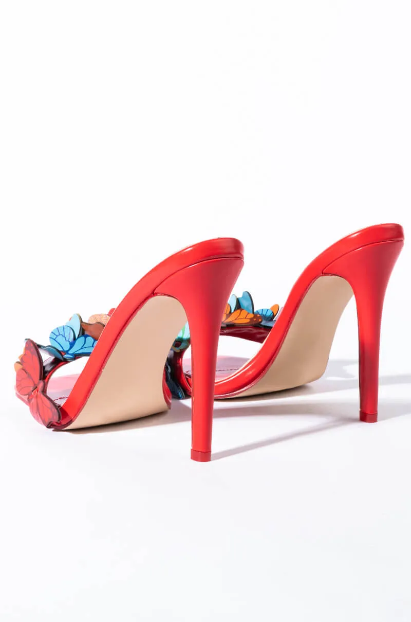 AZALEA WANG ANGEL ENERGY STILETTO SANDAL IN RED