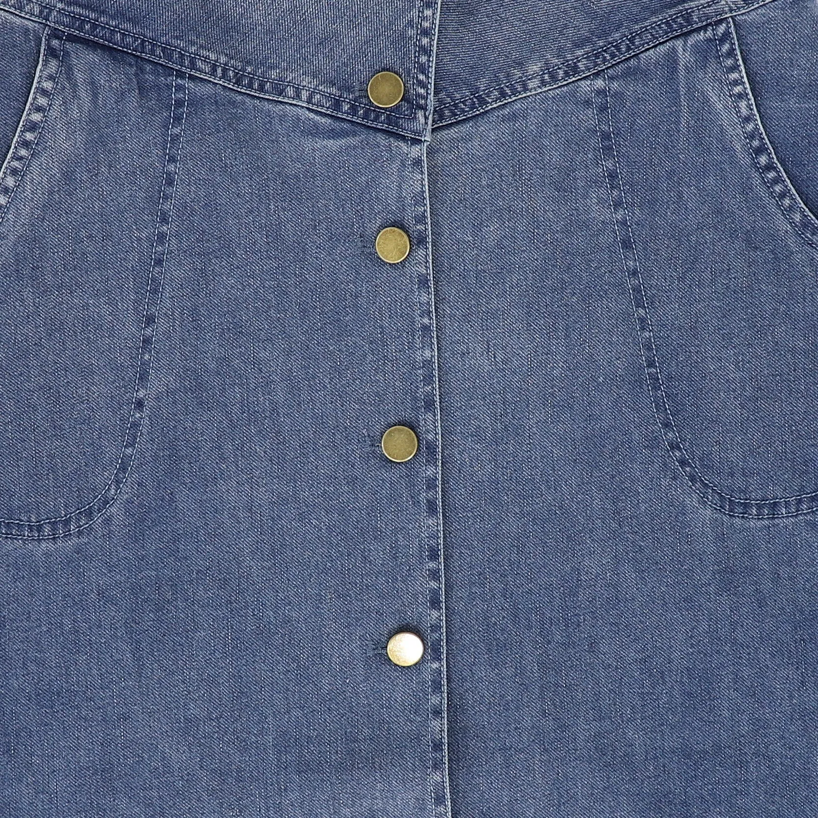 BAMBOO DARK DENIM BUTTON DOWN SKIRT [FINAL SALE]