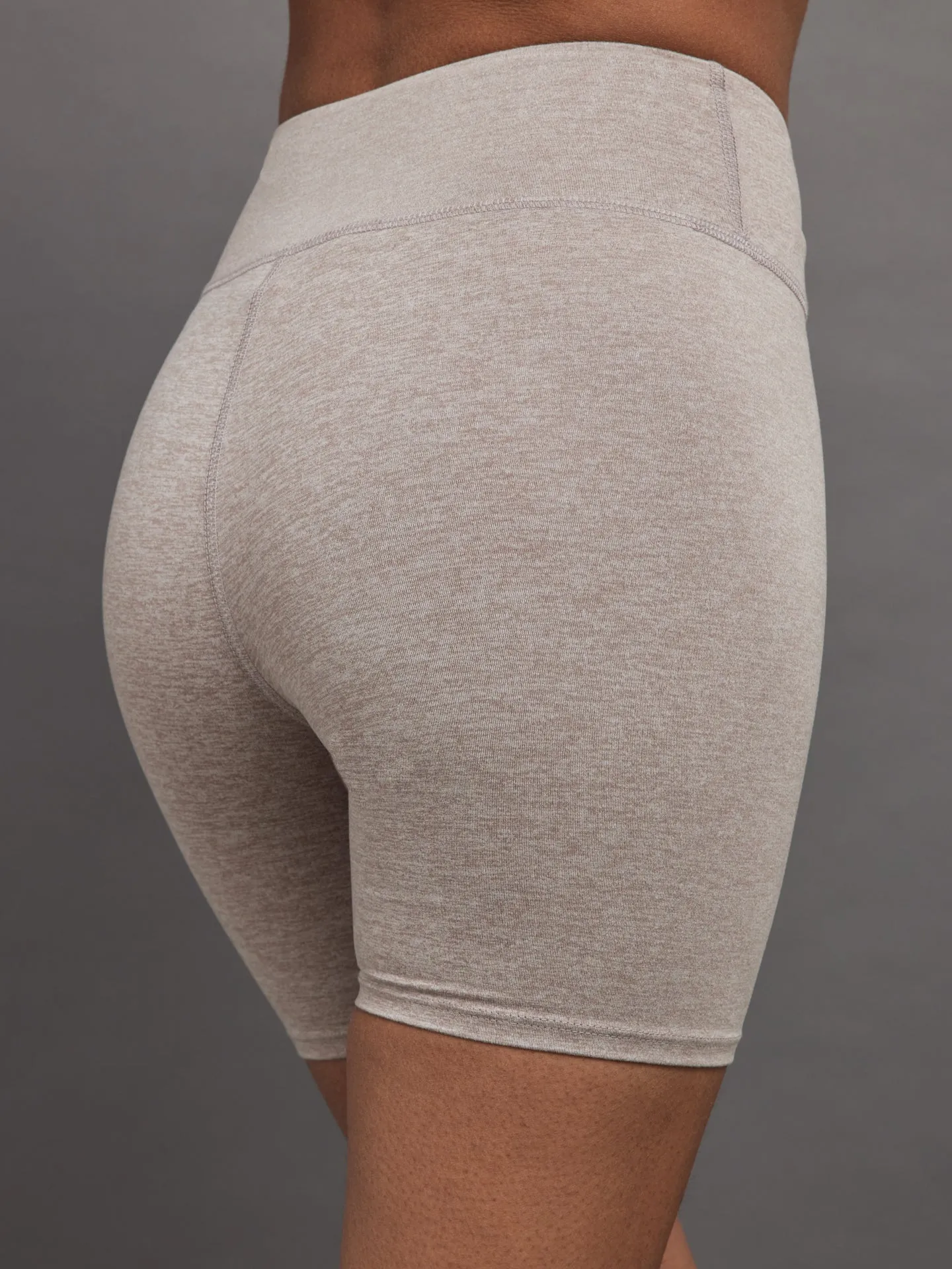 Biker Short in Heather Melt - Heather Oatmeal