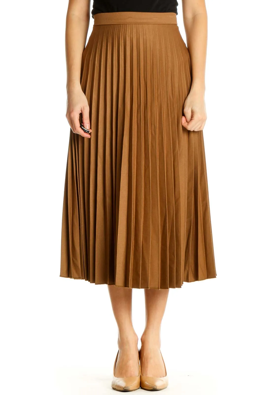 Brown Classic Flared Skirt