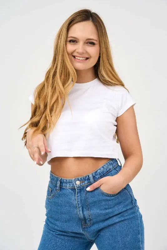 Capped Sleeved Crop Top for Women in White!