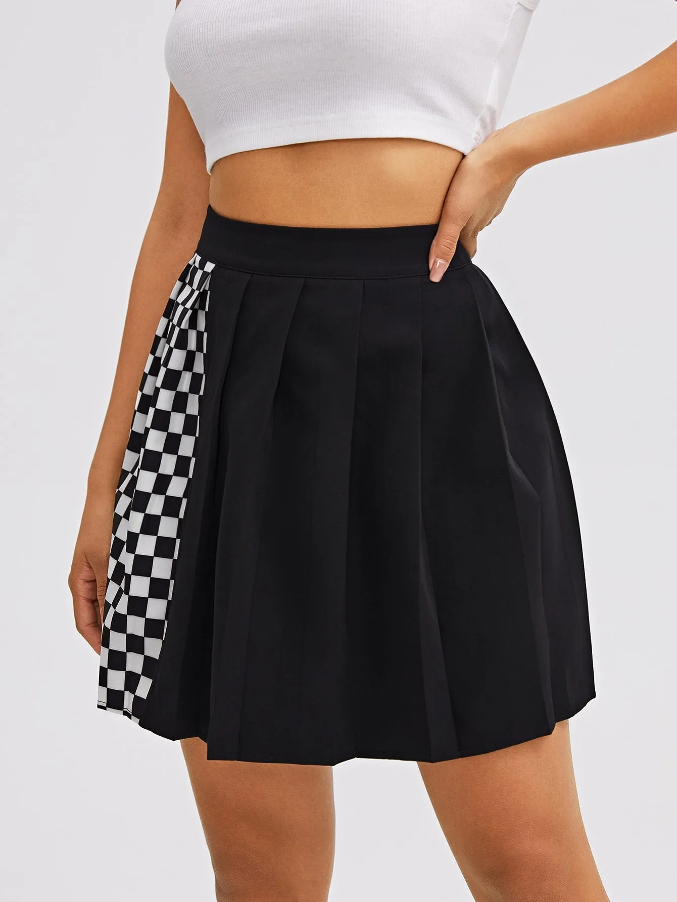 Casual Plaid Zipper High Waist Mini Women Skirts