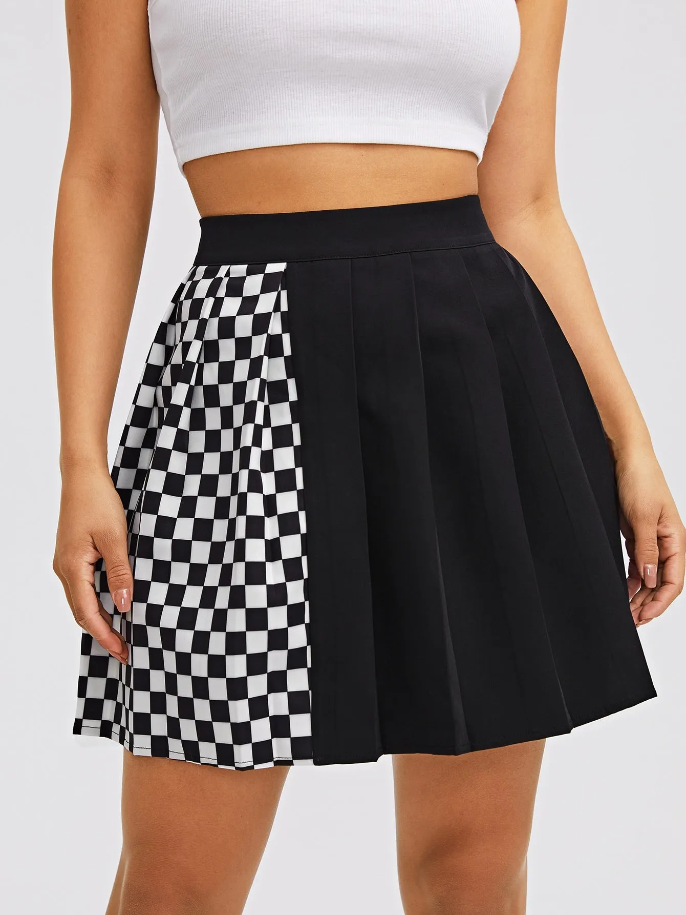 Casual Plaid Zipper High Waist Mini Women Skirts