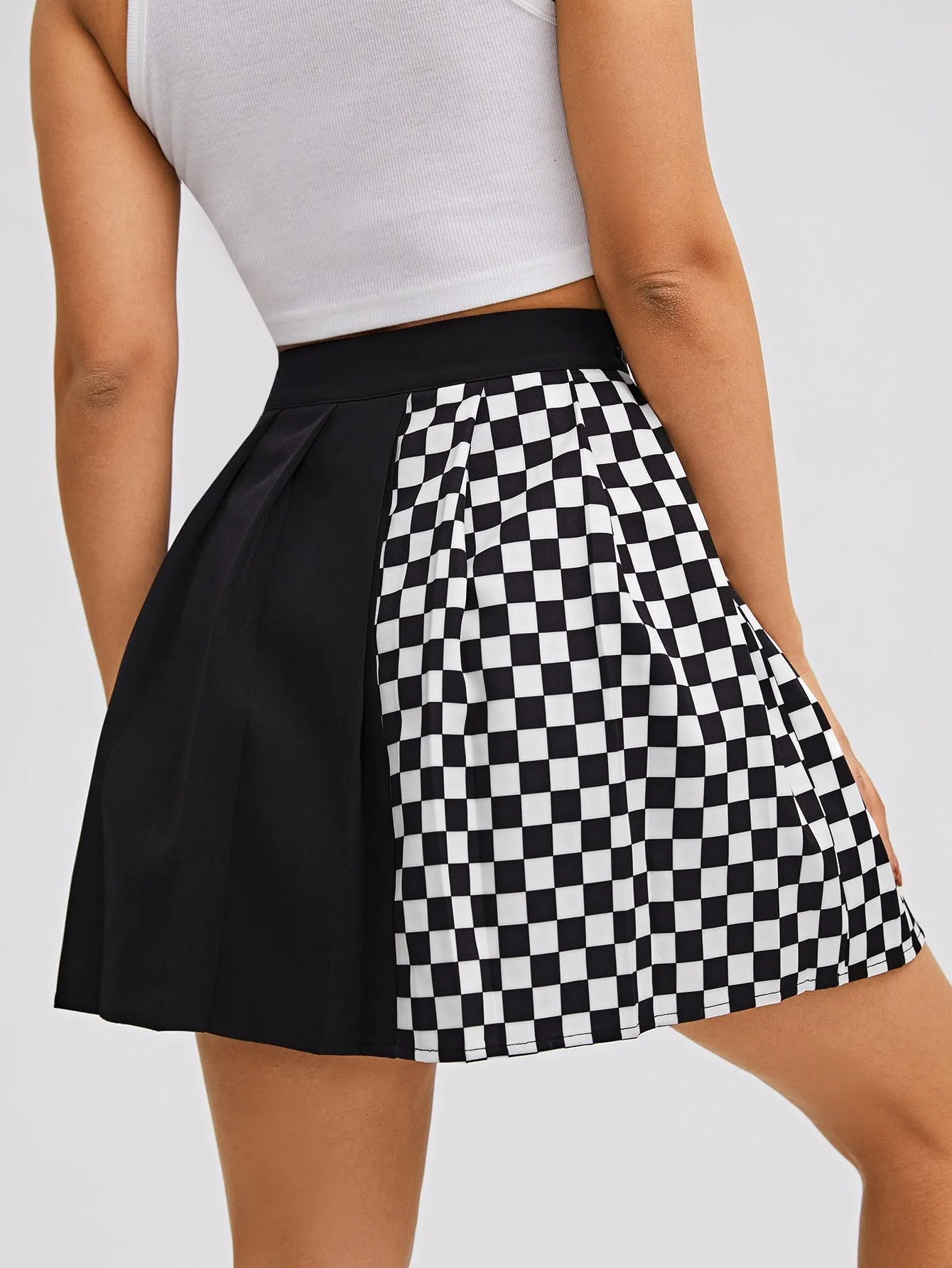 Casual Plaid Zipper High Waist Mini Women Skirts