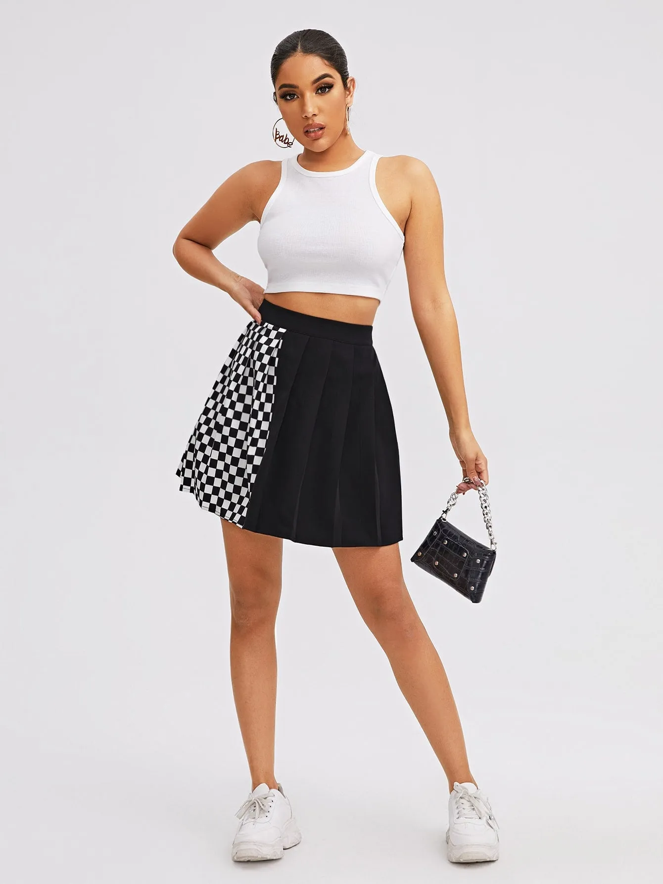 Casual Plaid Zipper High Waist Mini Women Skirts