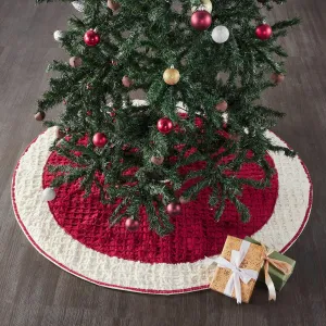 Chenille Christmas Christmas Tree Skirt 48 VHC Brands