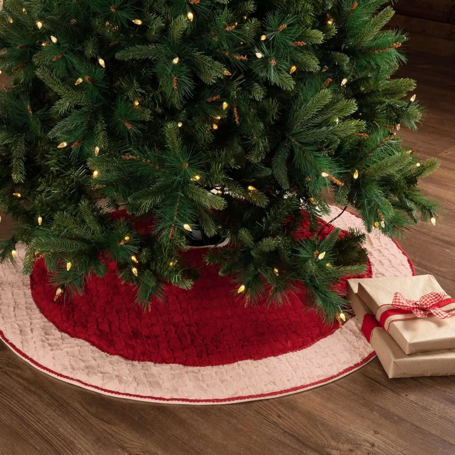 Chenille Christmas Christmas Tree Skirt 48 VHC Brands