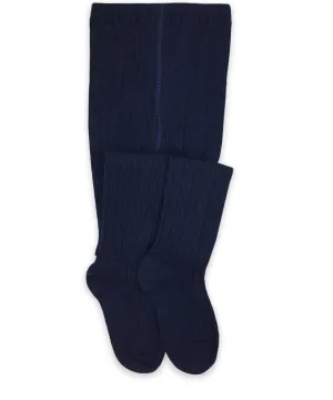 Classic Cable Tights, Navy