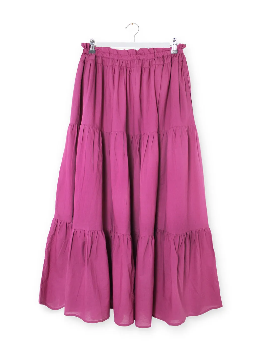 Cotton panel long skirt