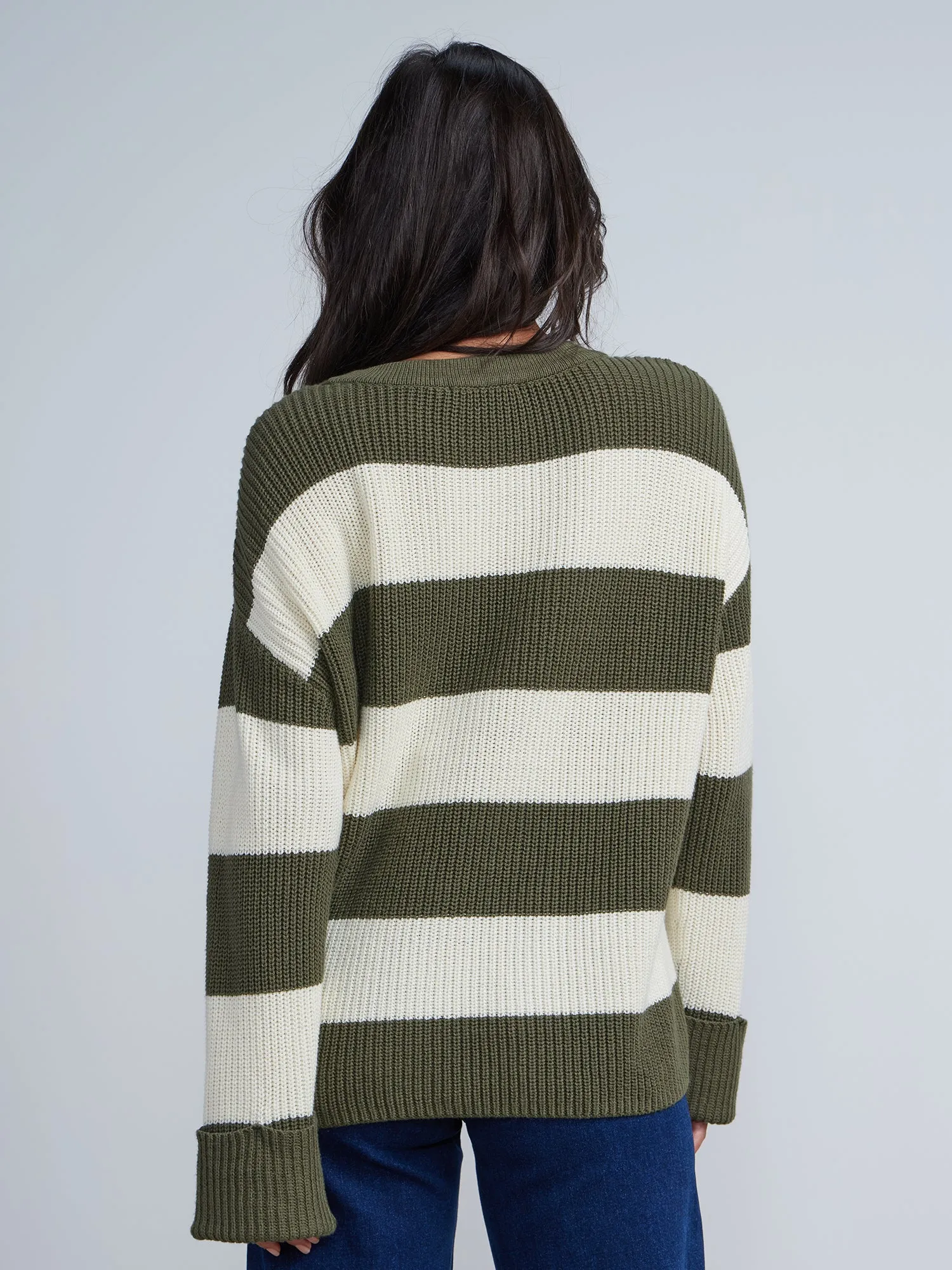 Crew Neck Striped Pullover