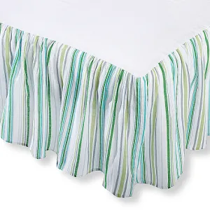 Crib Skirt - Jewel Tone Stripes - Kiwi, SeaCrystal, & Pure Green - Final SALE