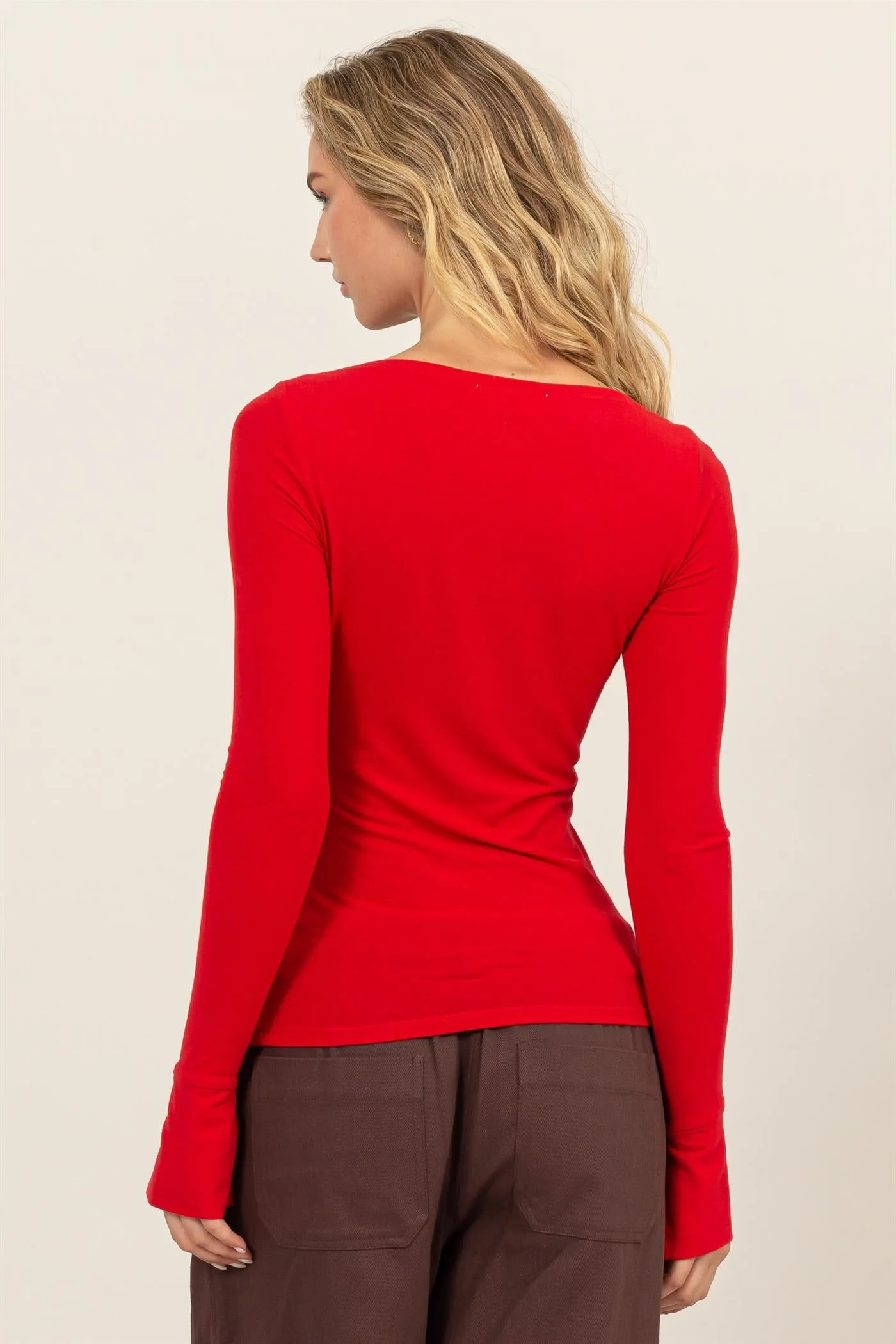 DZ24E806-BOAT NECK LONG SLEEVE TOP