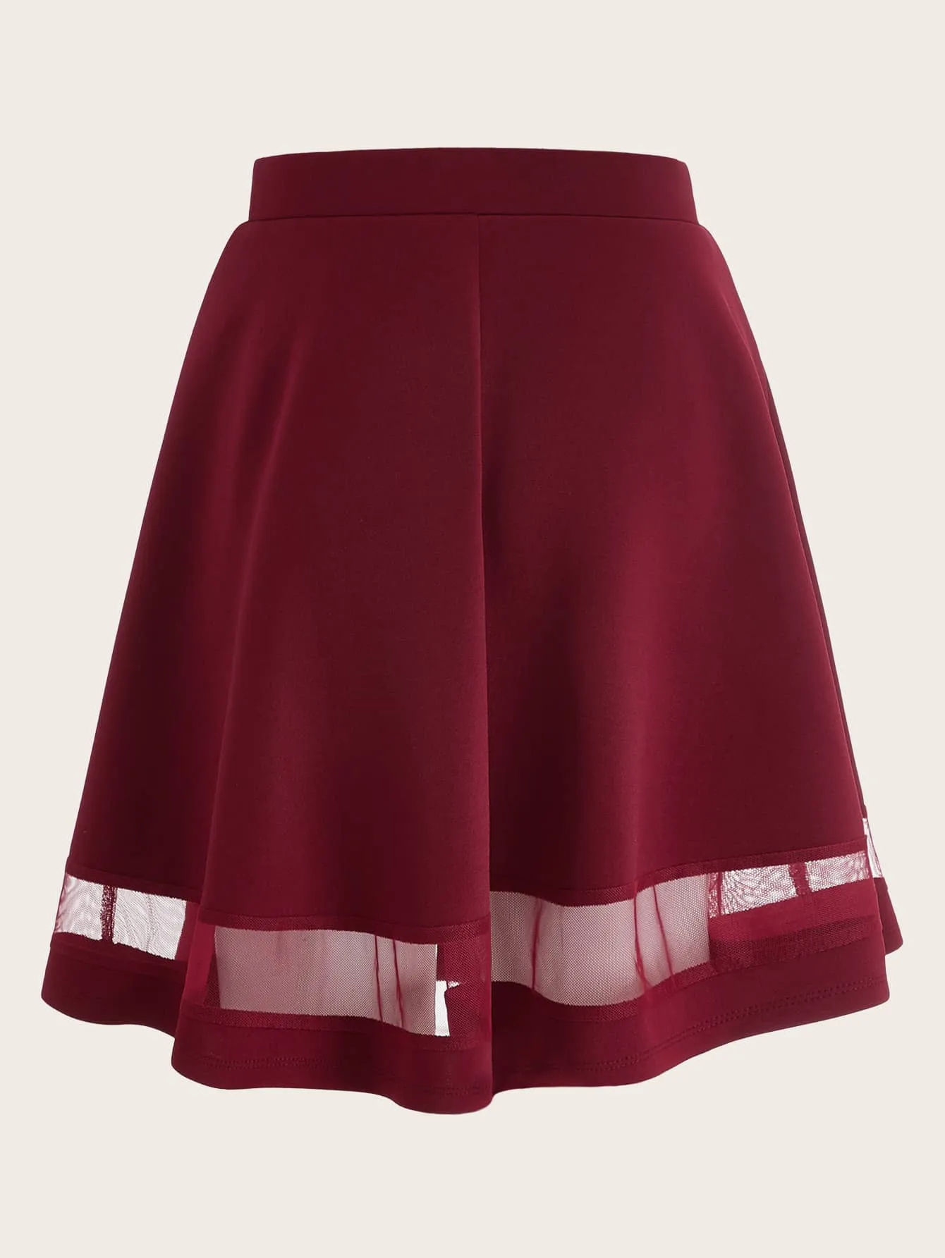 Elegant Plain Sheer High Waist Short Women Skirt