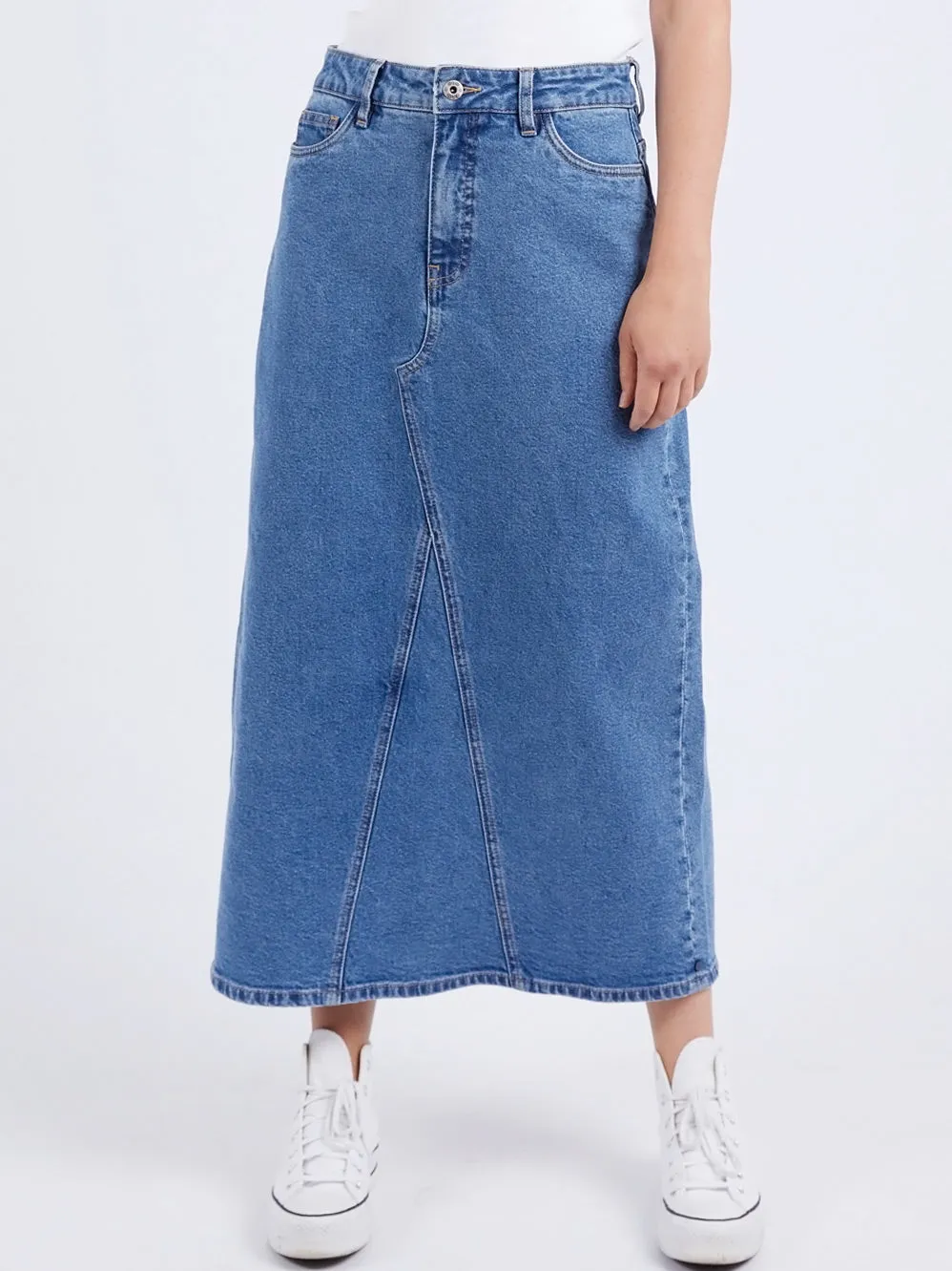 ELM ZOE MIDI DENIM SKIRT