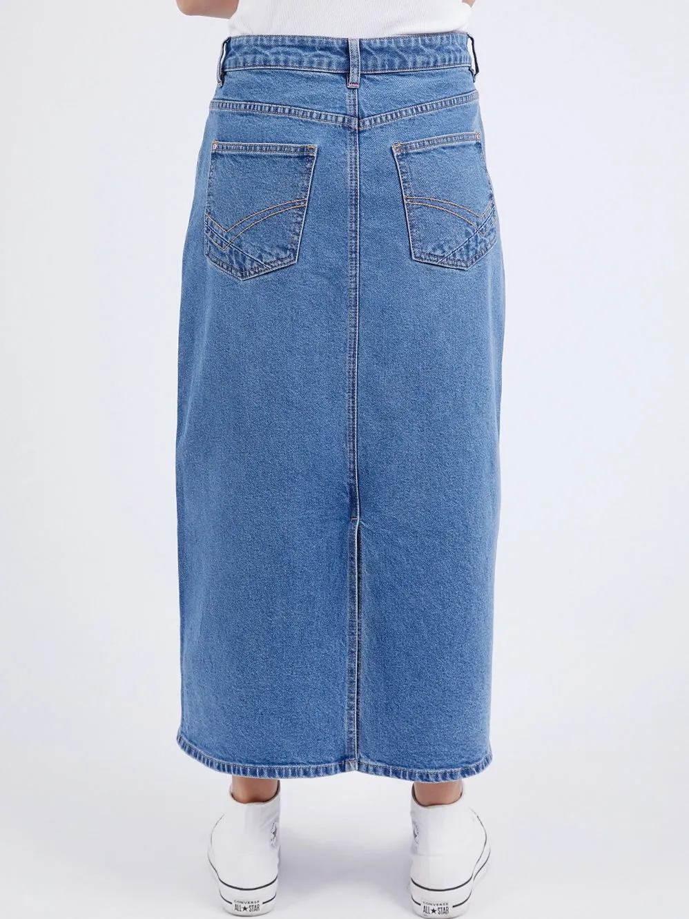 ELM ZOE MIDI DENIM SKIRT