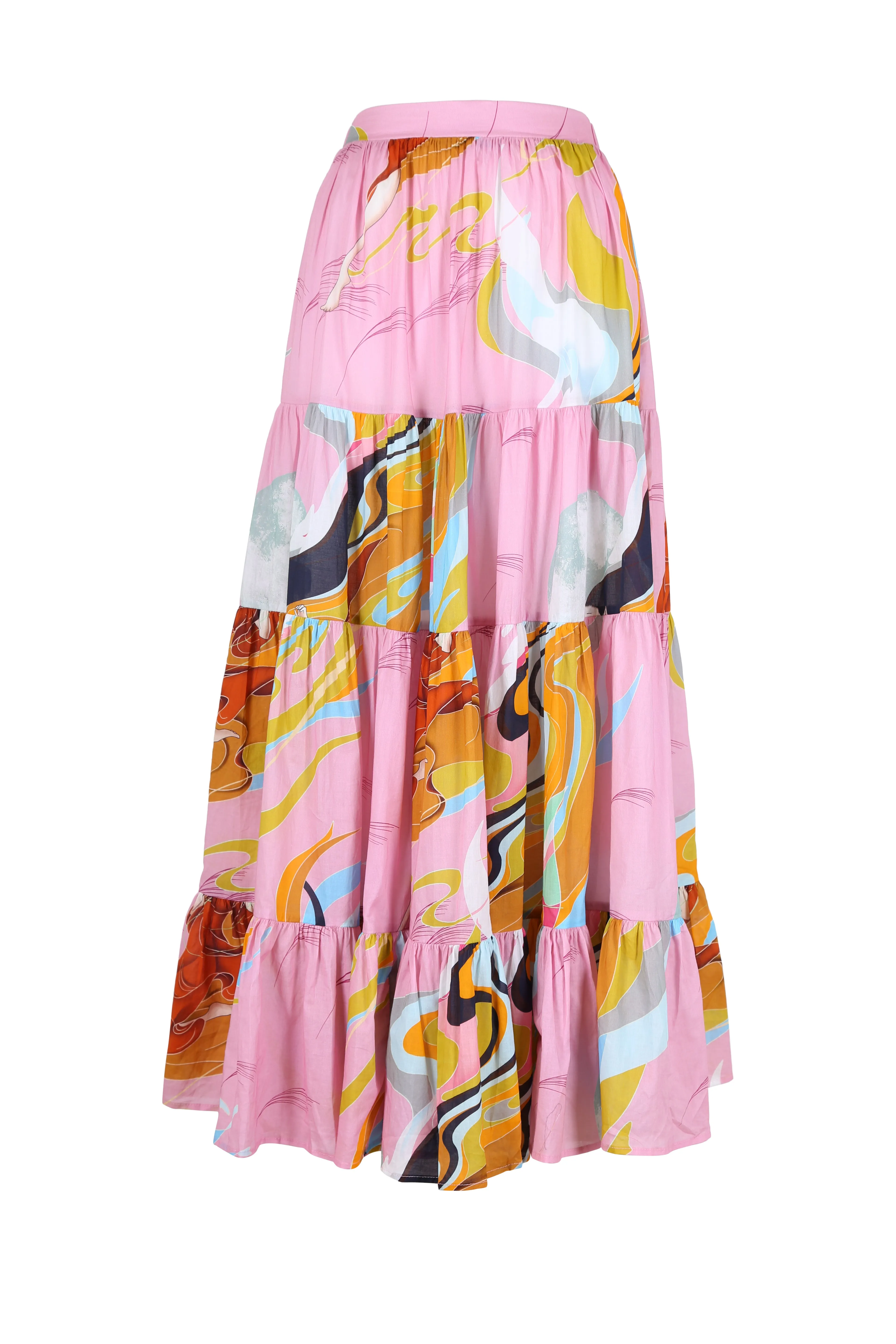 Faith LAX Tiered Skirt Pink in Cotton Voile