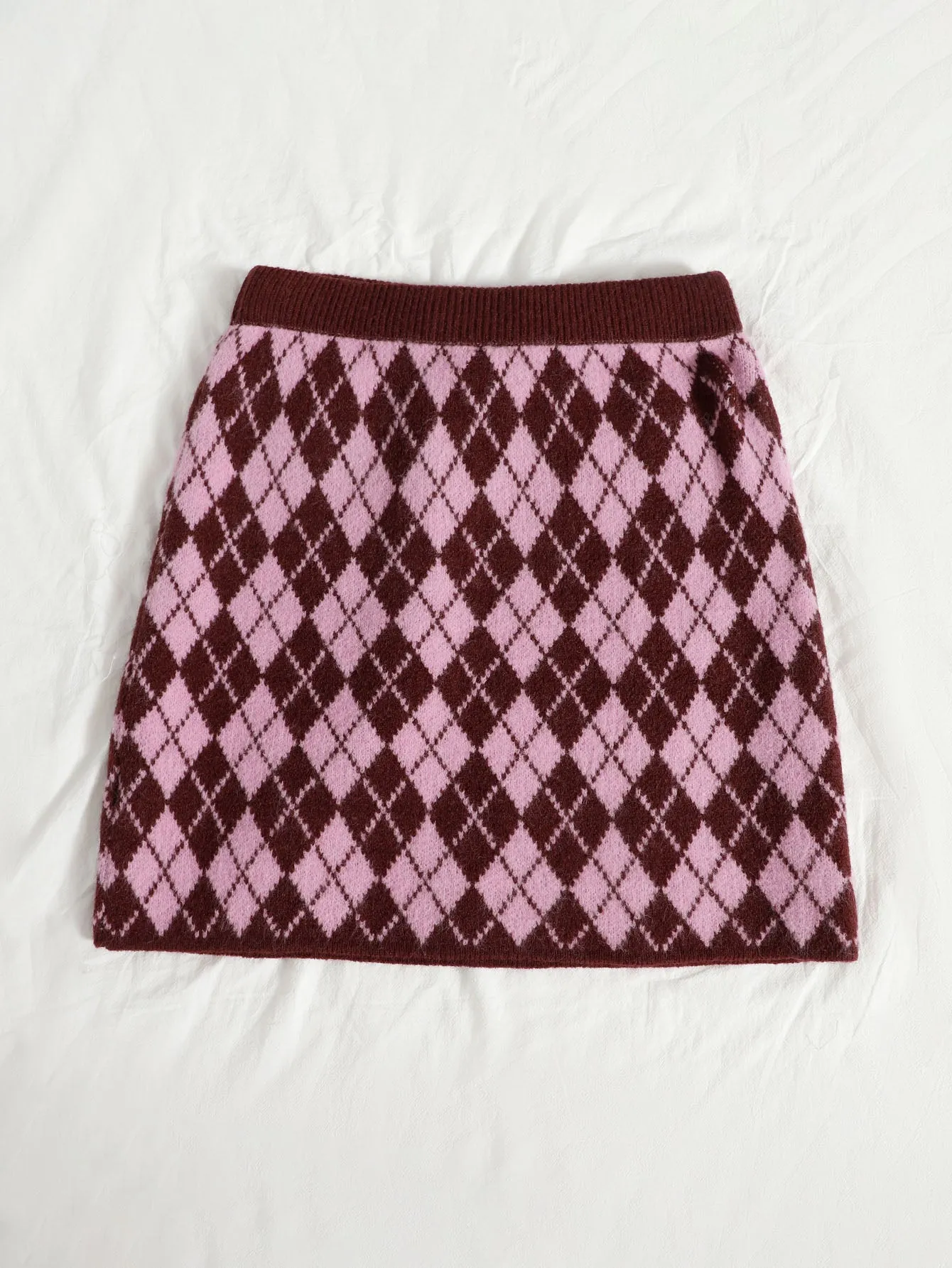 Geometric Natural Mini Women Sweater Skirt