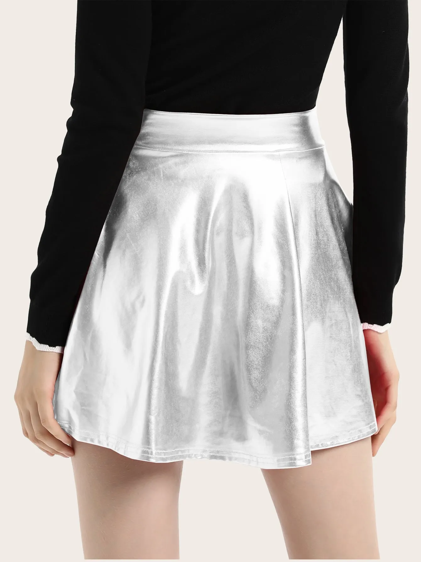 Glamorous Plain High Waist Mini Women Skirts