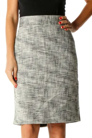 Gray Printed Classic Straight Skirt