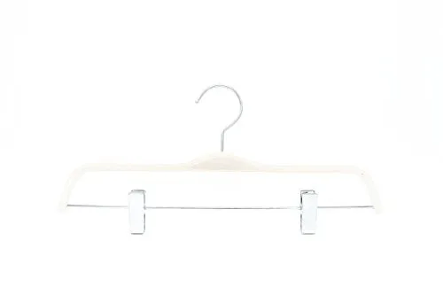 HIZHO Birch Wood Pant/Skirt Hangers - 360 Degree Swivel Chrome Hook - Lacquered Finish Super Sturdy and Durable Wooden Hangers - 10 Pack