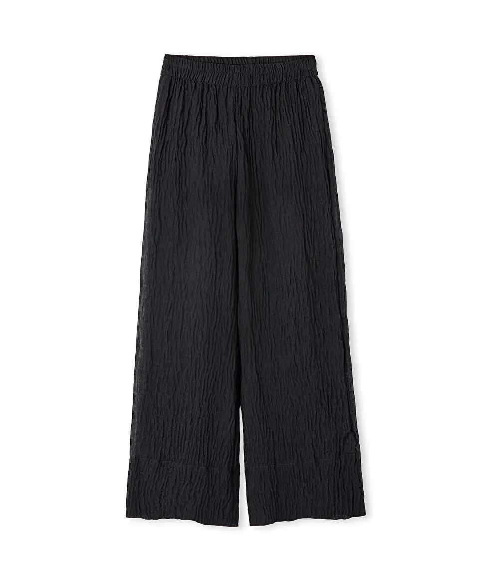 Ipekyol Textured Wide Leg Fit Trousers Black