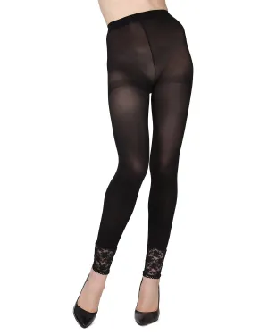 Kantava Lace Bottom Semi-Opaque Footless Tights