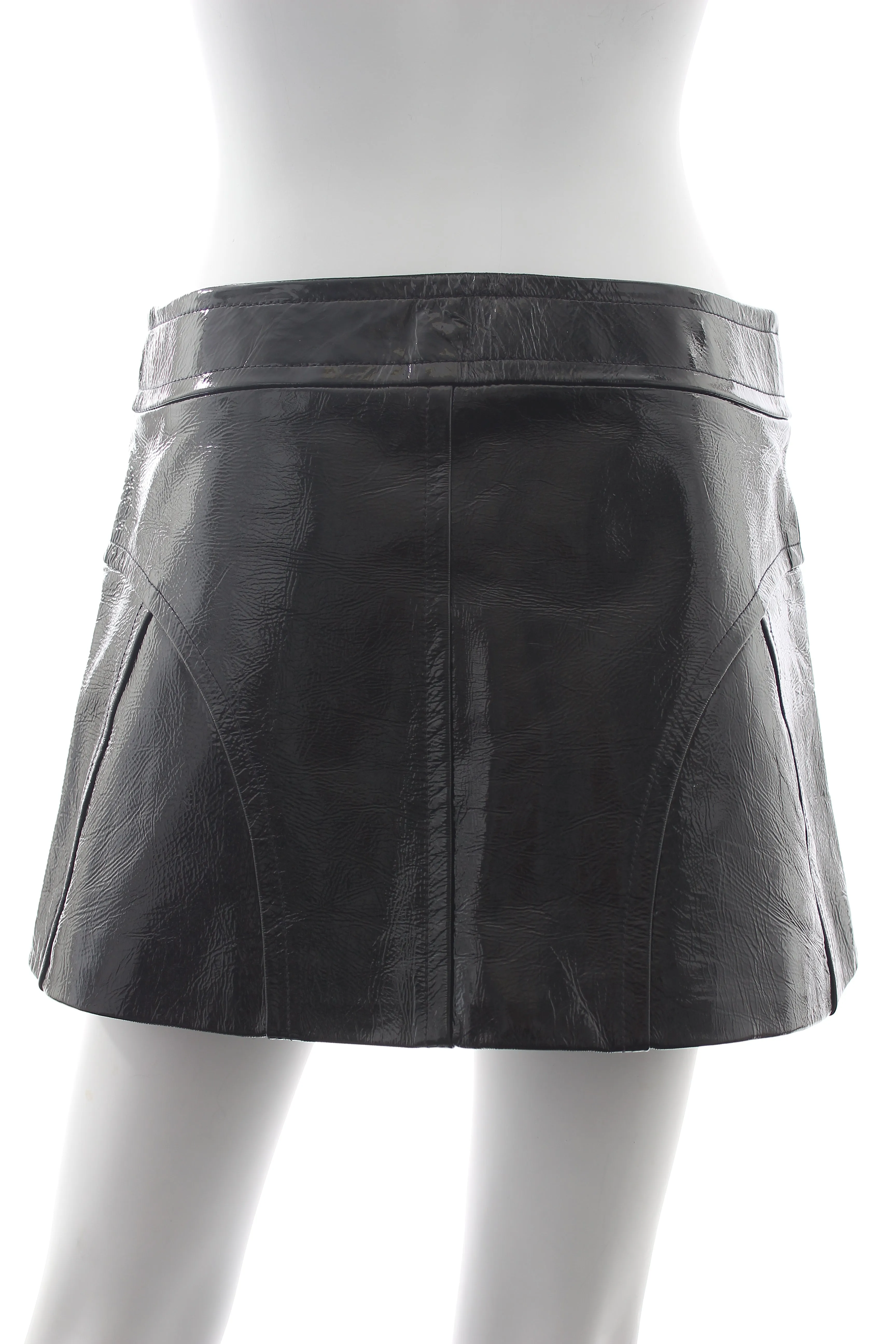 Khaite 'Keene' Crinkled Patent Leather Mini Skirt