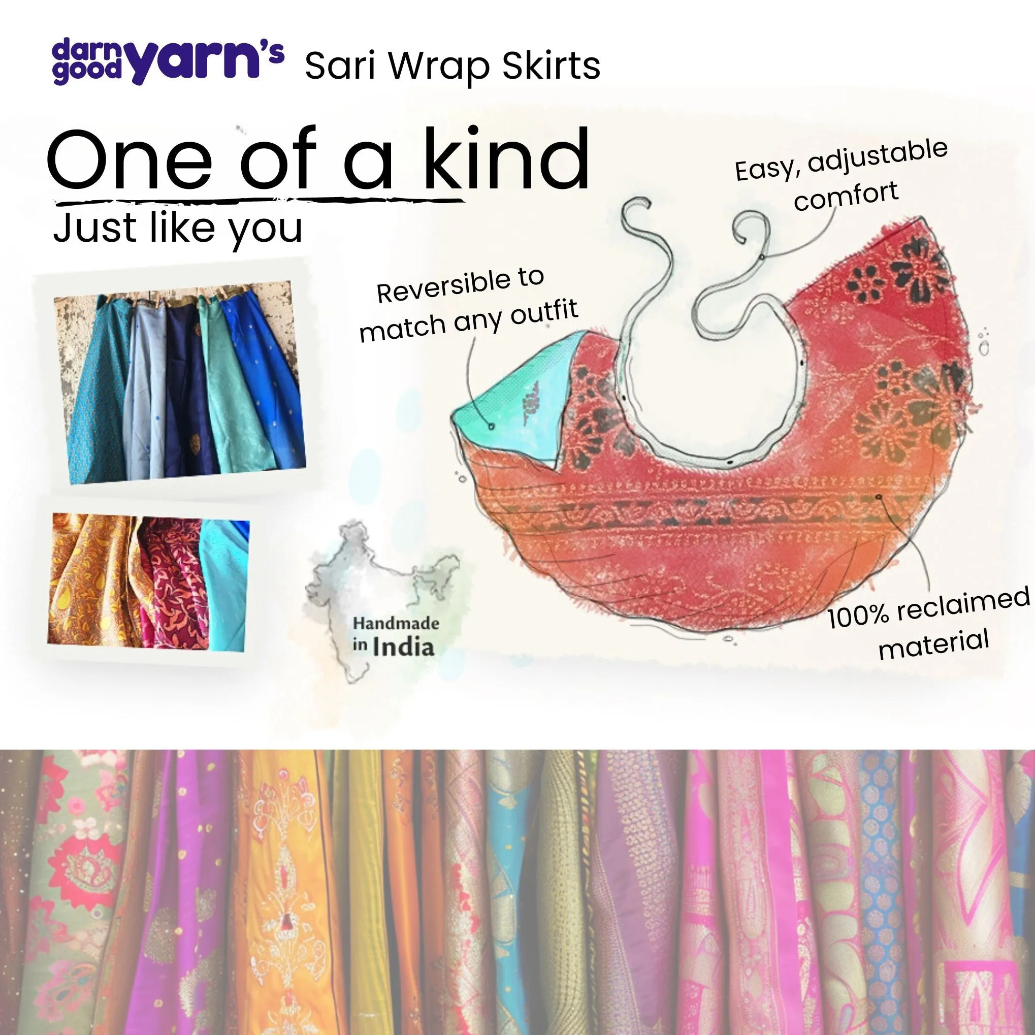 Kid's Sari Recycled Wrap Skirt