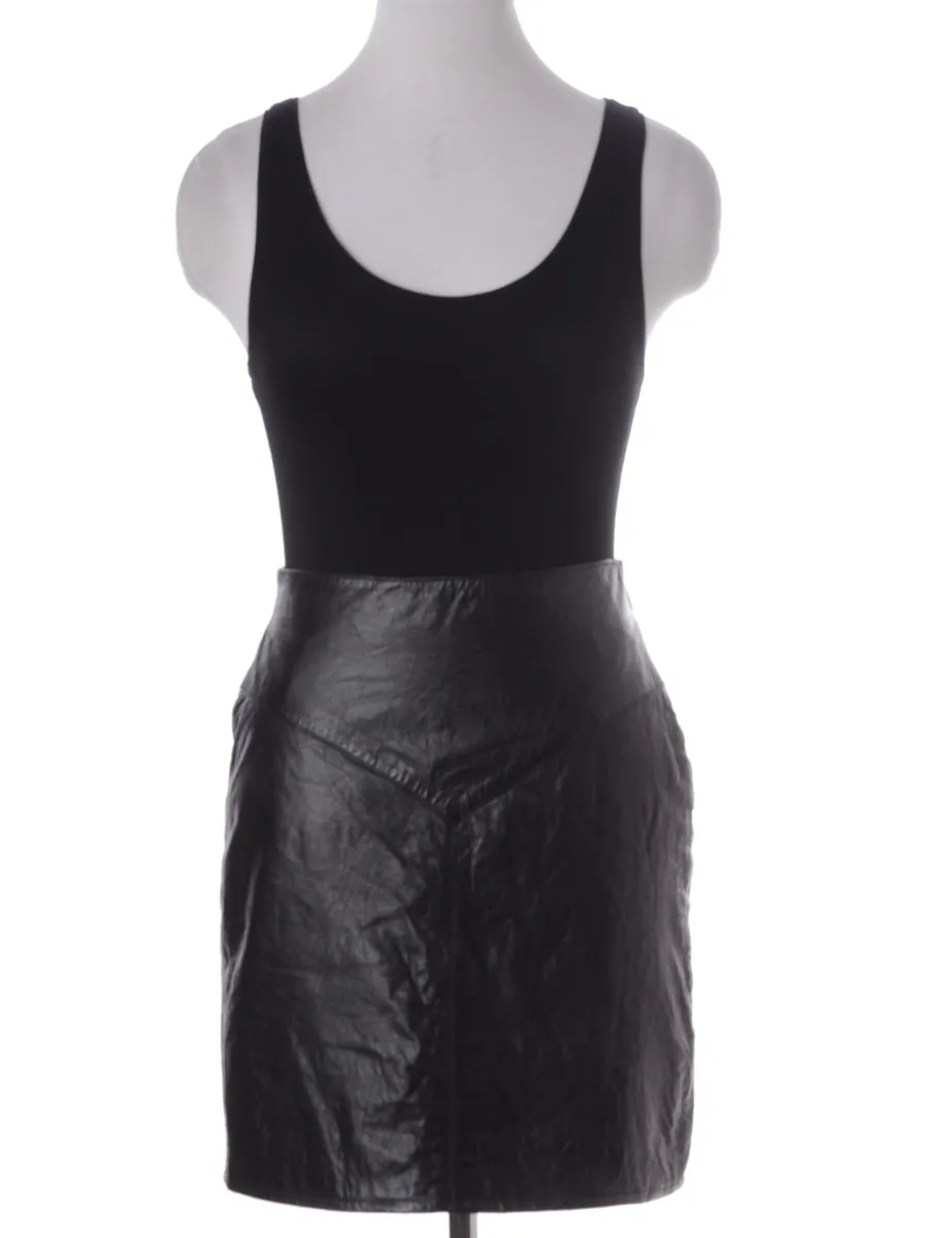 Label Black Mini Leather Skirt