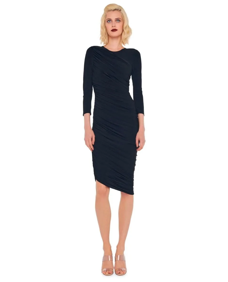 Long Sleeve Diana Midi Black Dress