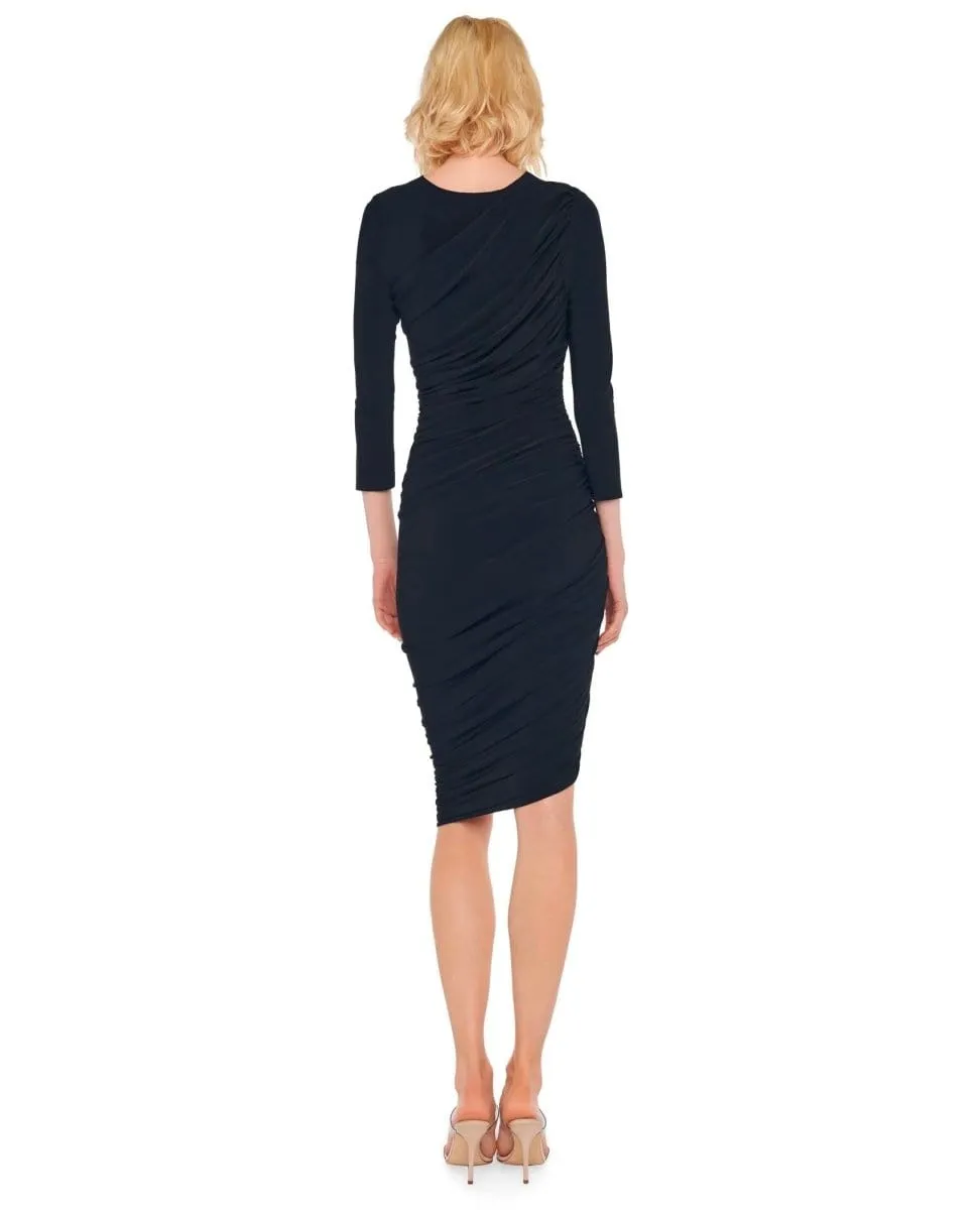 Long Sleeve Diana Midi Black Dress