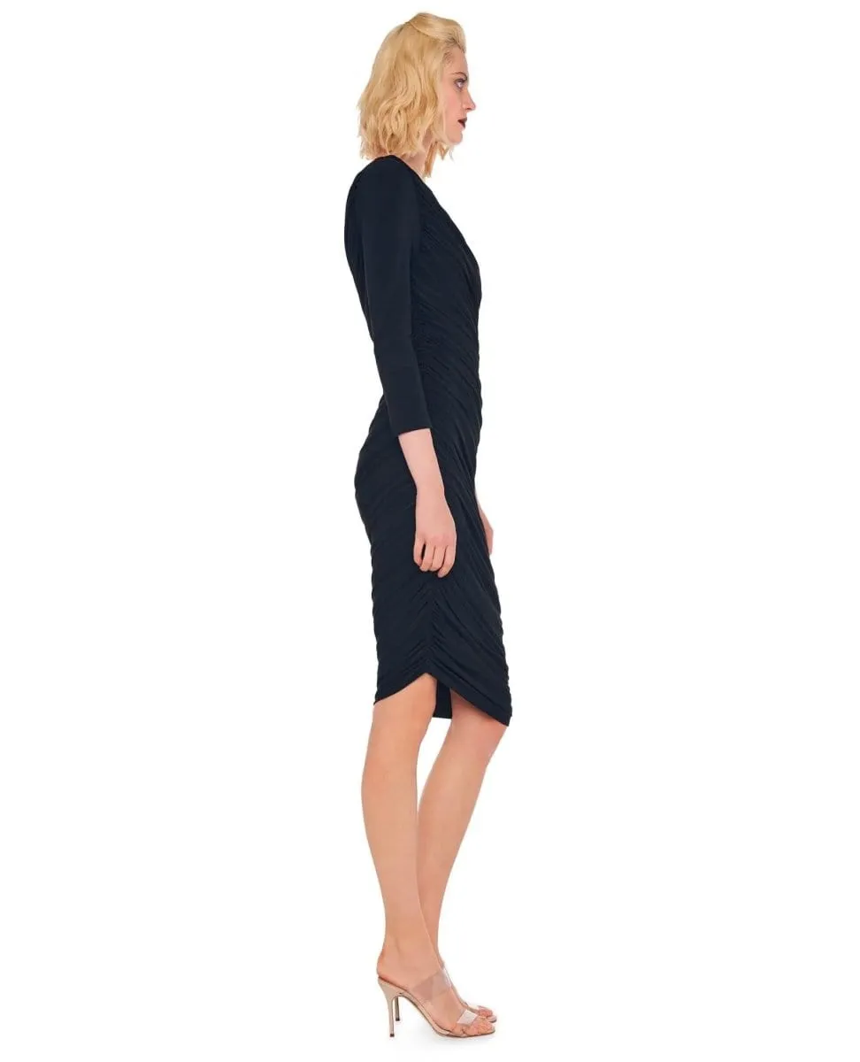 Long Sleeve Diana Midi Black Dress