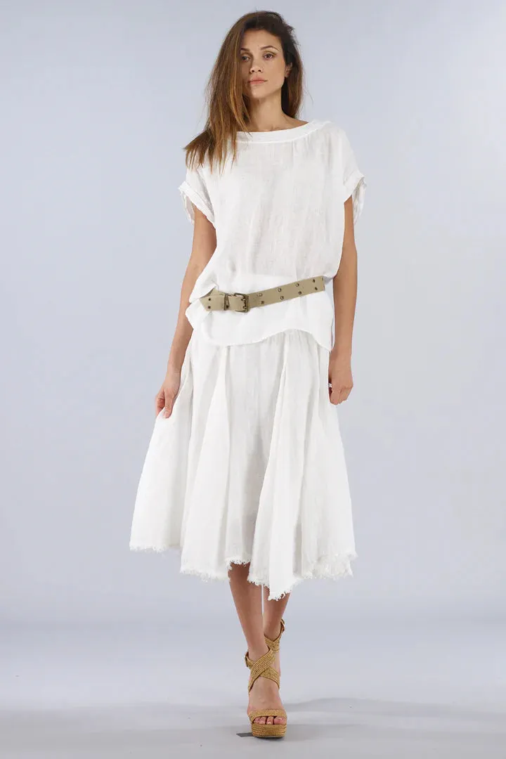 Luna Luz- Layered Skirt with Frayed Hem