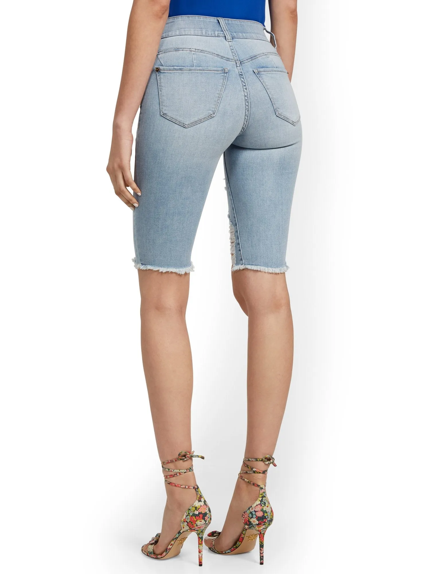 Mya Curvy High-Waisted Sculpting No Gap 13-Inch Bermuda Short - Jones Blue