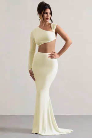 Neomie | Cream Fishtail Maxi Skirt