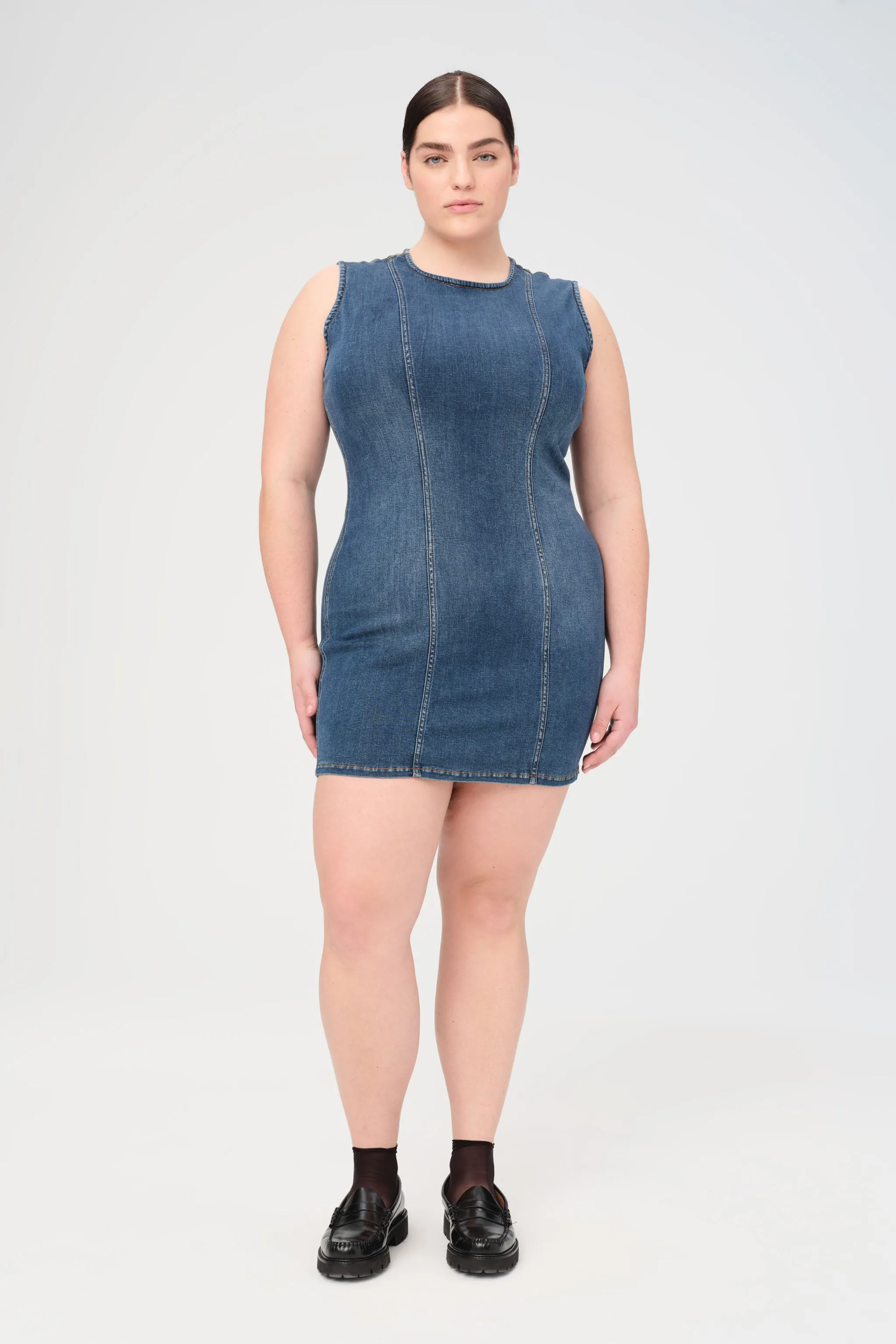  OPO PLUS - DENIM MINI DRESS | TAKE OFF