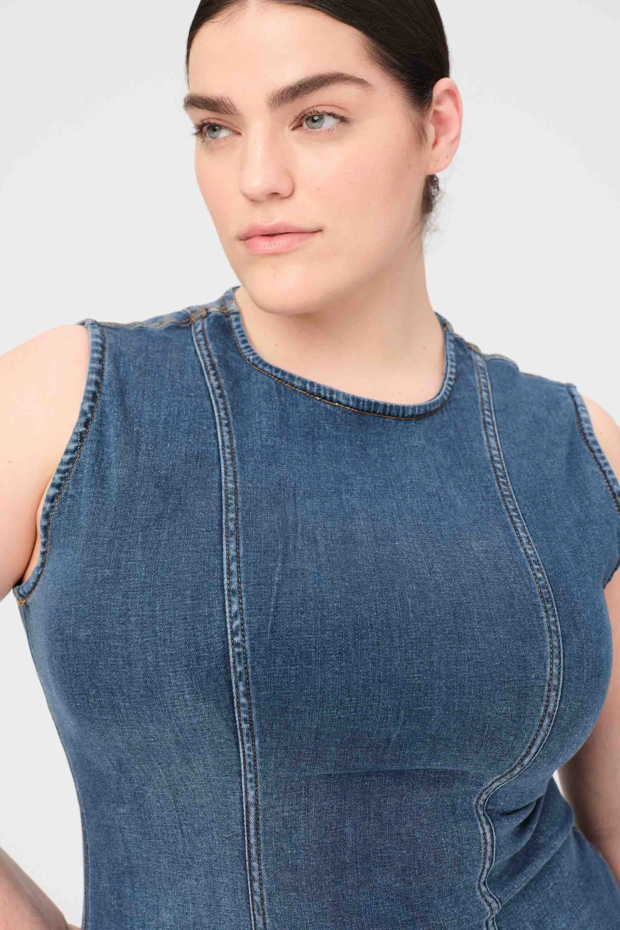  OPO PLUS - DENIM MINI DRESS | TAKE OFF