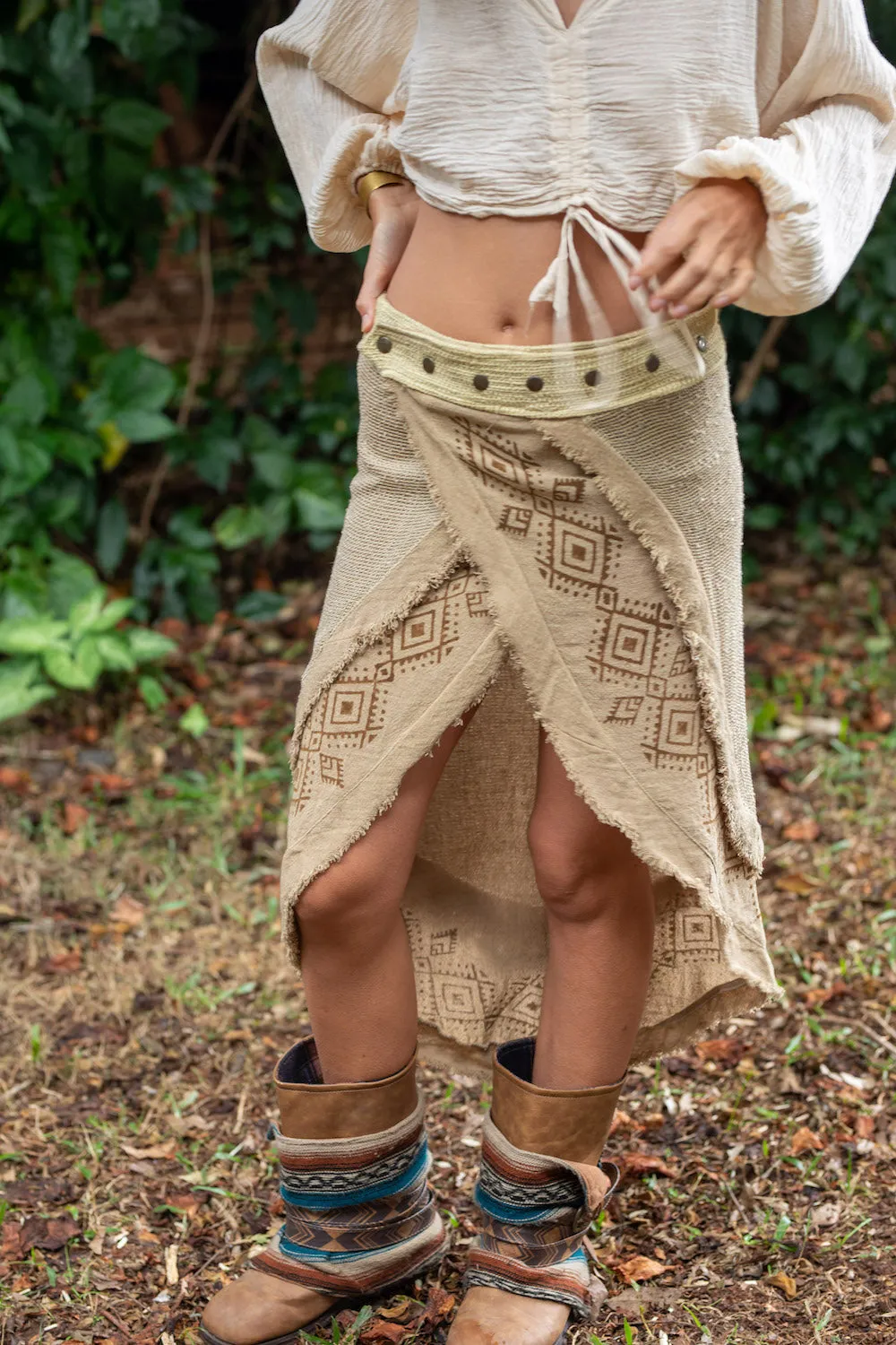 PALO SANTO SKIRT NATURAL CREAM