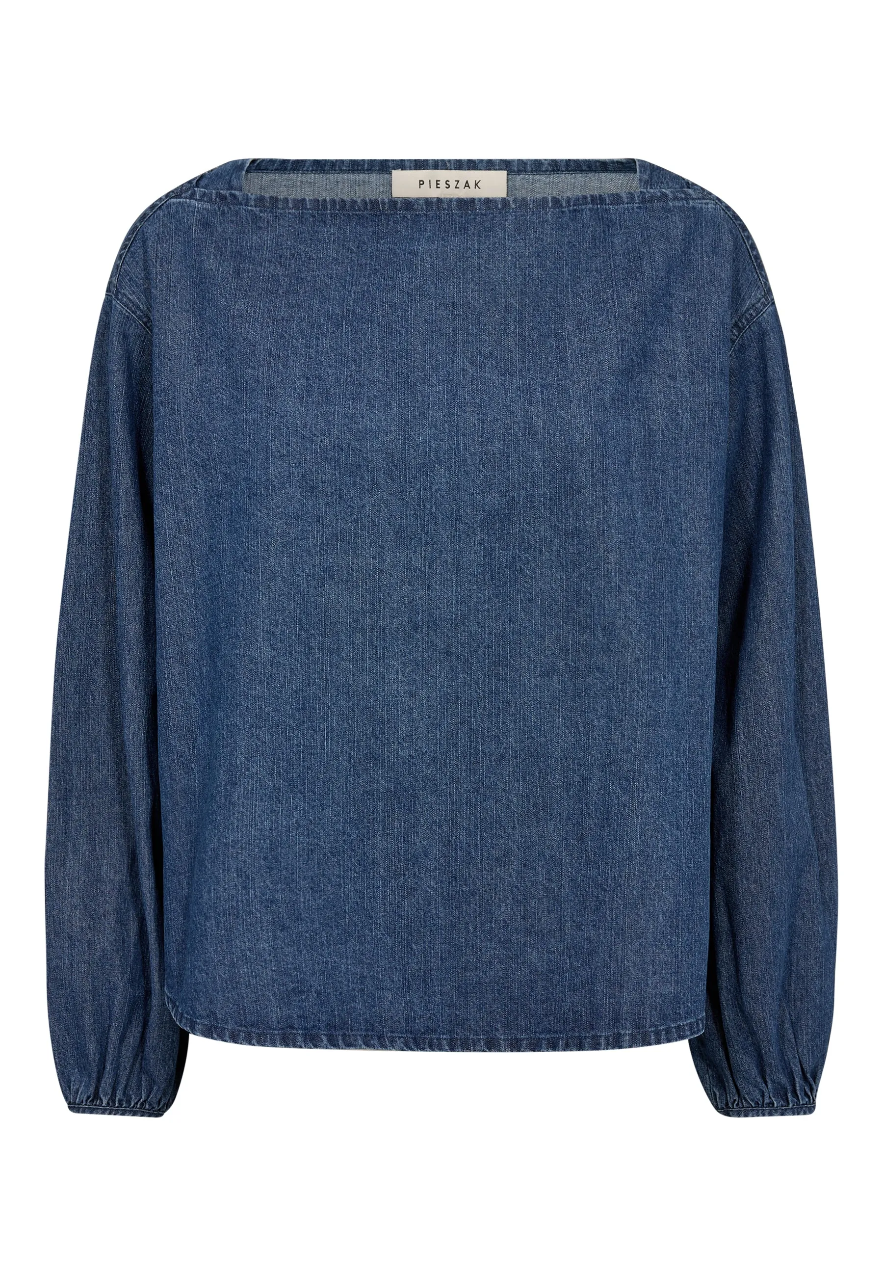 PD-Maria Boatneck Blouse - Mid Blue Denim