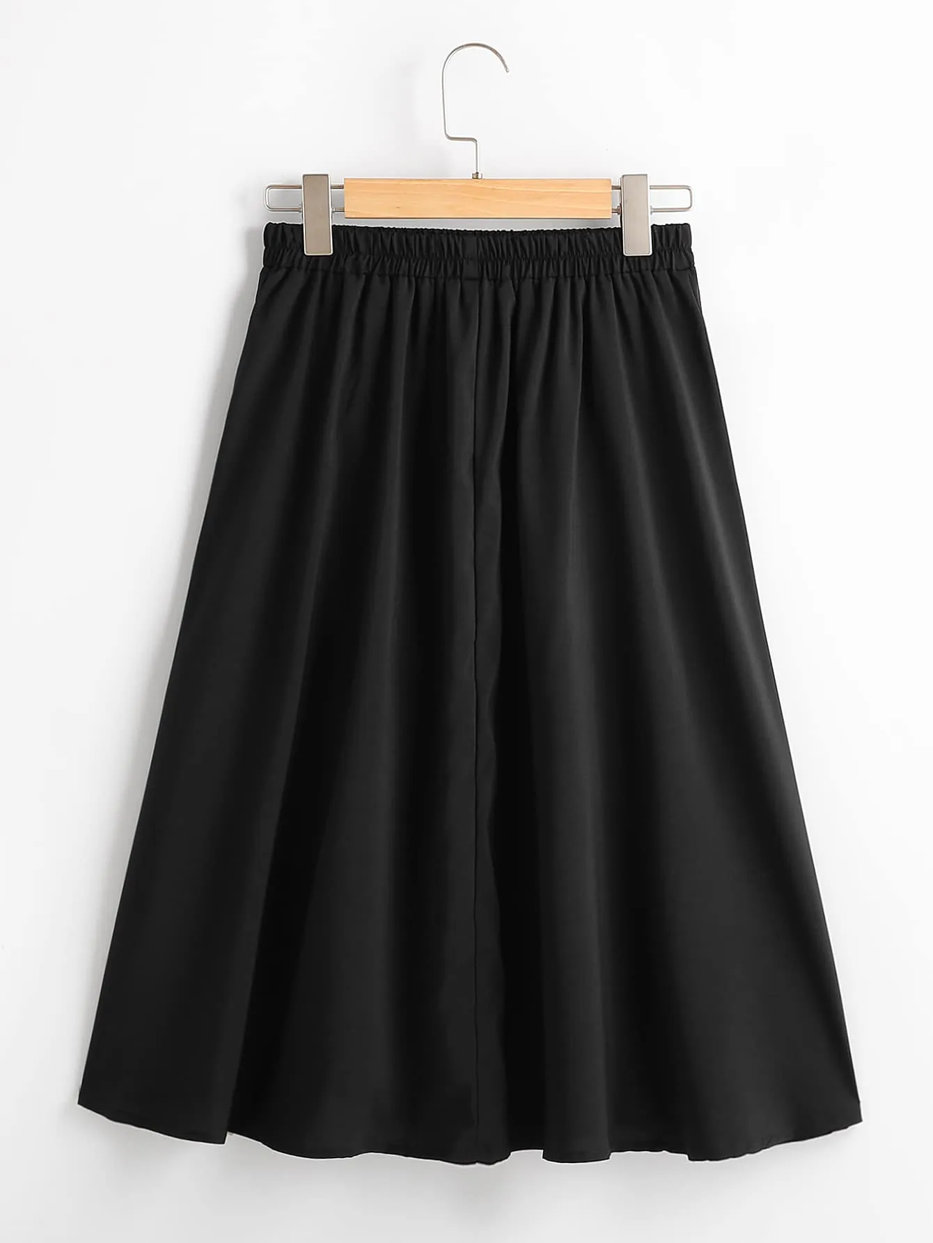 Plain Knot Midi Plus Size Skirt