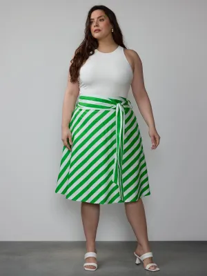 Plus Yarn Dyed Striped Skirt