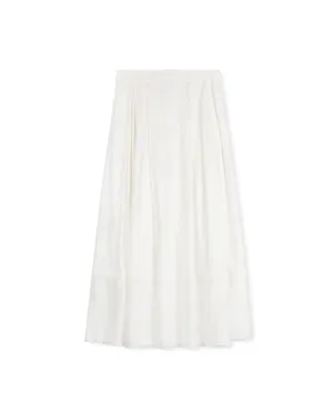 Polished Poplin Eyelet Edged Detailed Skirt