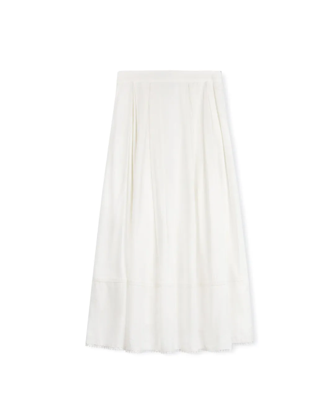 Polished Poplin Eyelet Edged Detailed Skirt