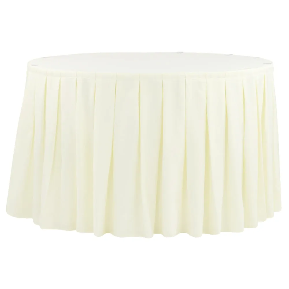 Polyester 21ft Table Skirt - Ivory