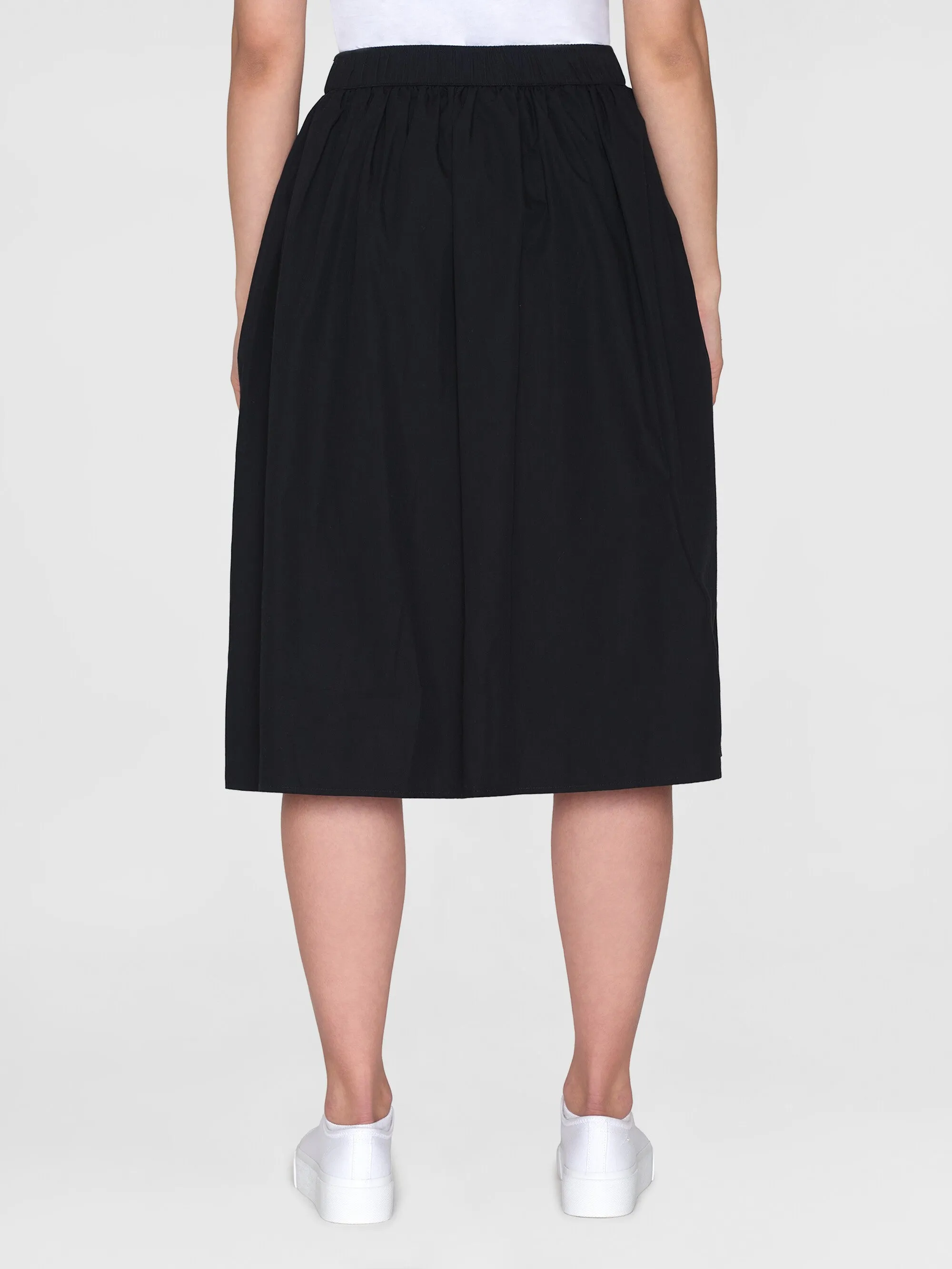 Poplin elastic waist skirt - Black Jet