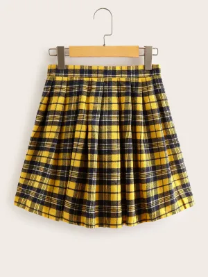 Preppy Tartan Natural Short Women Skirt