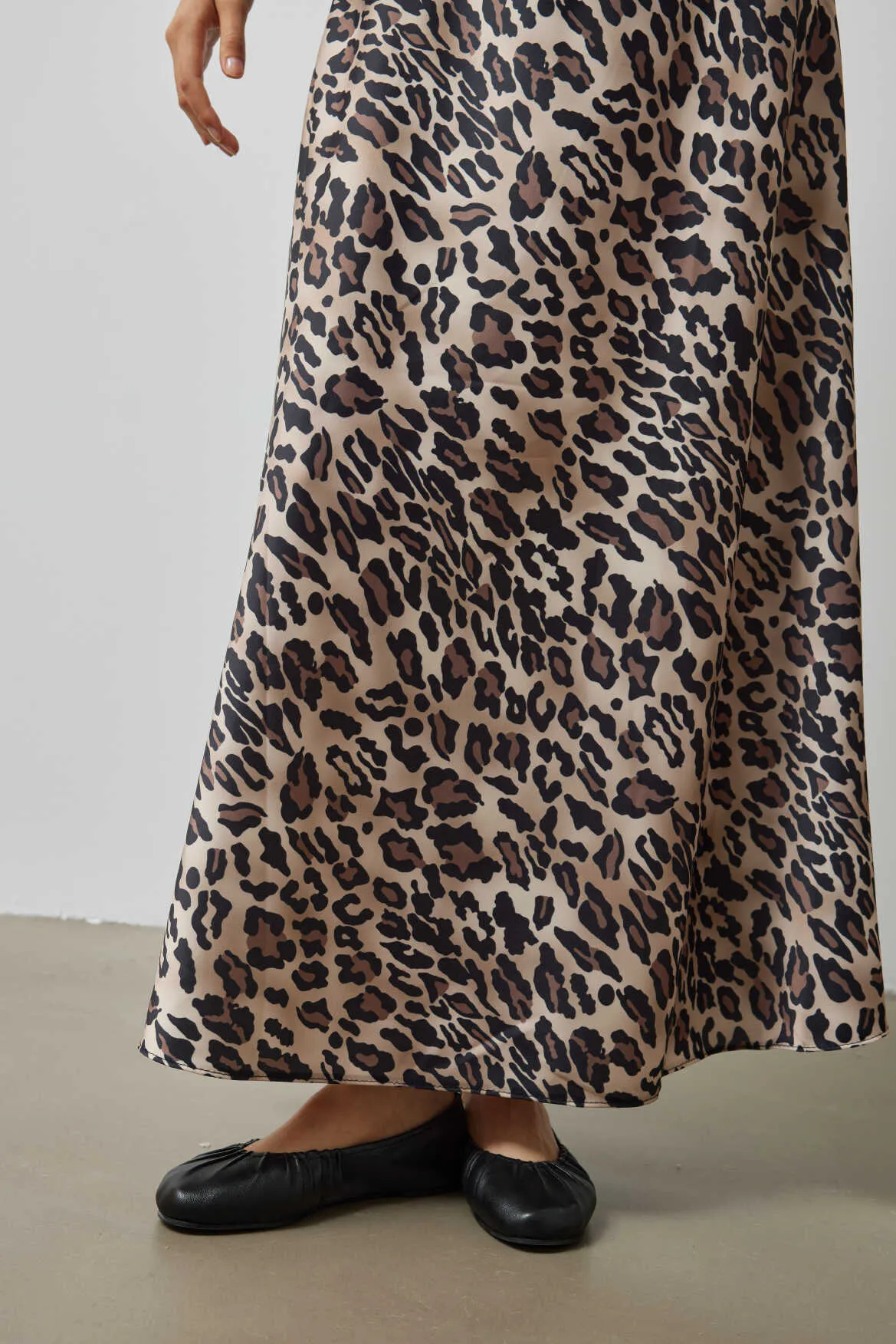 Satin Leopard Print Skirt