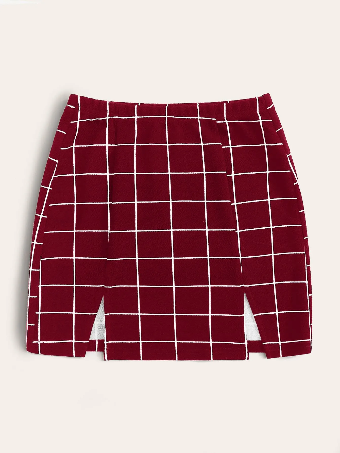 Sexy Plaid Split Natural Mini Women Skirt